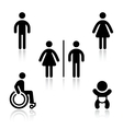 Toilet black set pictograms vector image