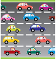 Cars on the road vector image