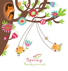 Spring floral card vector image