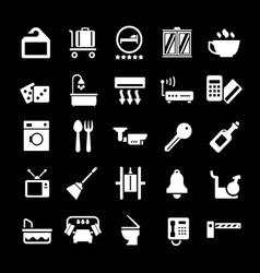 Set icons of hotel hostel and rent apartments vector image