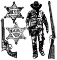 Old west set vector image