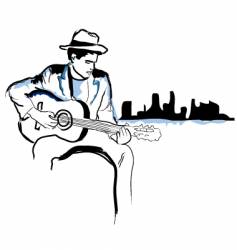 Music cityscape vector image