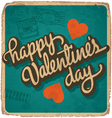 Hand-lettered vintage Valentines card vector image