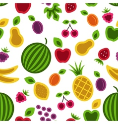 Fruits and berries seamless background vector image