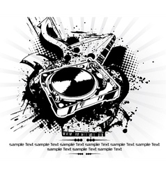 Turntable with grunge vector image
