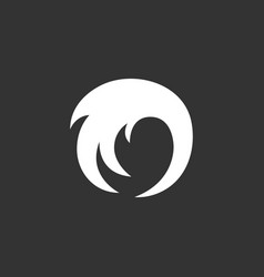 Wave logo icon on black background Wave logo icon on black background vector image