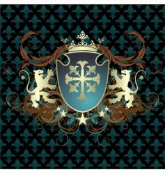 Ornamental shield vector image