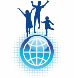 Globe jump vector image