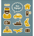 Travel and vacation icons set vector image