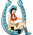 Ladyluck sexy cowgirl vector image