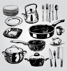 Dishware vector image