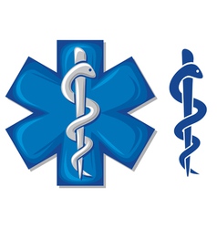 Medical symbol caduceus snake vector image