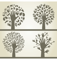Hand a tree4 vector image