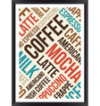 Coffee words cloud poster vector image
