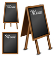 Wood blackboard set for menu vector image