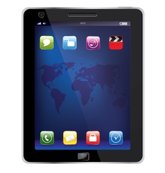 Ipad with map vector image
