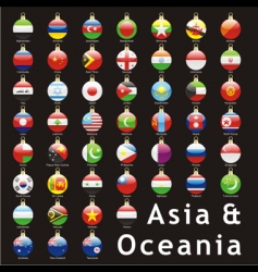 Christmas bulbs Asia flags vector image