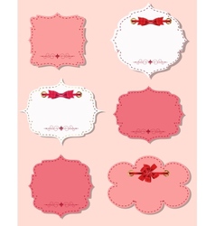 Set of different gift cards with ribbons design vector image
