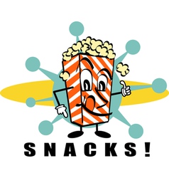 Retro Popcorn snacks vector image