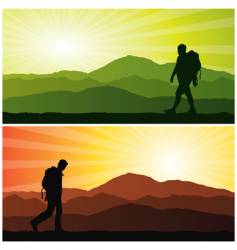 Backpacker vector image