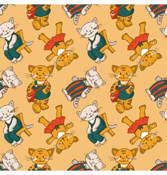 Funny cartoon kitten vector image