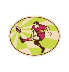Rugby player kicking ball vector image
