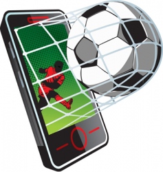 Soccer news on phone vector image