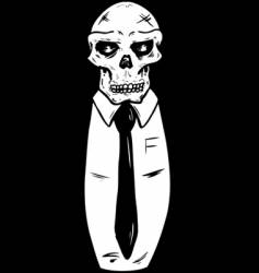 Suit wearing skull vector image