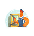 Refueller in working form Refueller in working form vector image