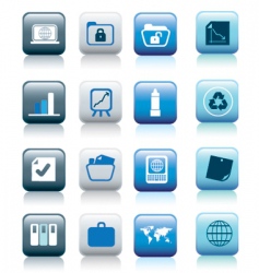 Office icons blue buttons Office icons blue buttons vector image