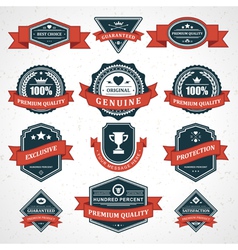 Vintage labels and ribbon vector image