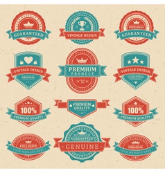 Vintage labels and ribbons vector image