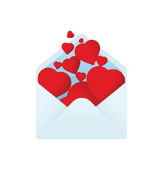 Envelope with filled hearts vector image