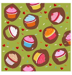 Cupcakes card vector image