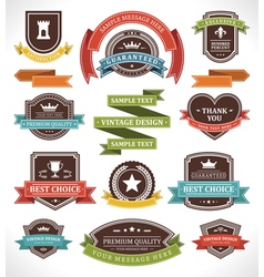 Vintage labels and ribbon vector image