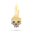 Skull with a candle isolated on a white background vector image