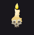 Skull with a candle vector image