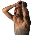 Frustrated man scream design with polygons vector image