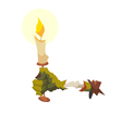 Zombie hand with a candle vector image