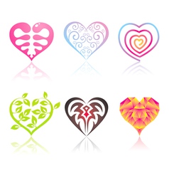 Set of icons hearts vector image