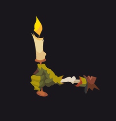 Zombie hand with a candle vector image