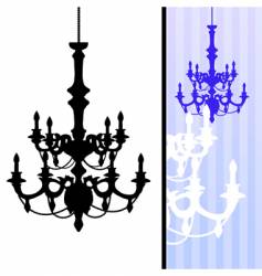 Chandelier on blue striped background vector image