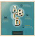 Technology infographics elements retro color vector image