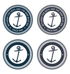 Nautical emblem with anchor vector image