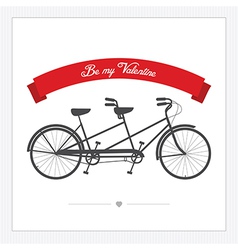 Postcard with vintage tandem bicycle vector image