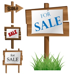 Wooden sale board set vector image