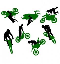 Silhouette of stunt man vector image
