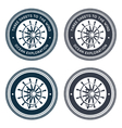Nautical emblem with steering wheel vector image