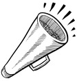Doodle megaphone cone loud vector image