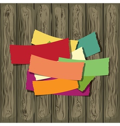 Paper on the wooden background vector image